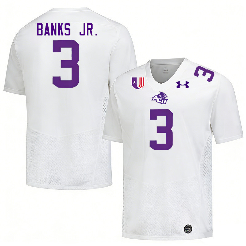 Abilene Christian Wildcats #3 Rovaughn Banks Jr. College Football Jerseys,Uniforms Stitched-White Abilene Christian Wildcats #3 Rovaughn Banks Jr. College Football Jerseys,Uniforms Stitched-White